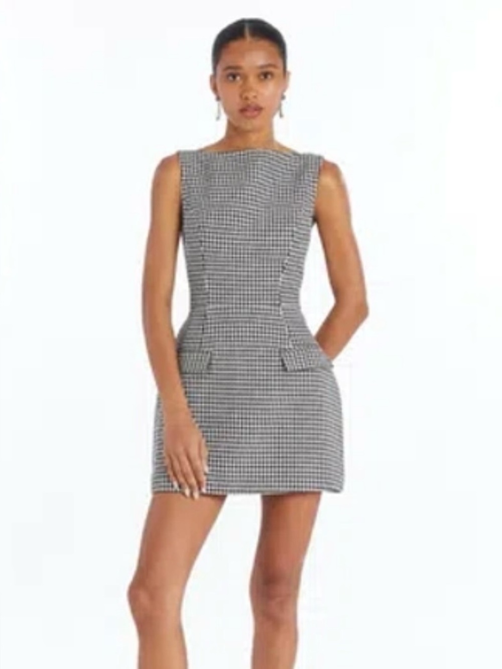 Amanda Uprichard Banco Sleeveless Houndstooth Dress